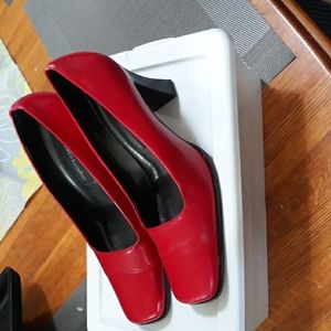 Red Leather Heels Sz 8.5 B